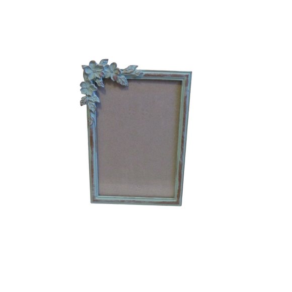*Cynthia Rowley Table Top Picture Frame Aqua Green Distressed - Picture 1 of 5